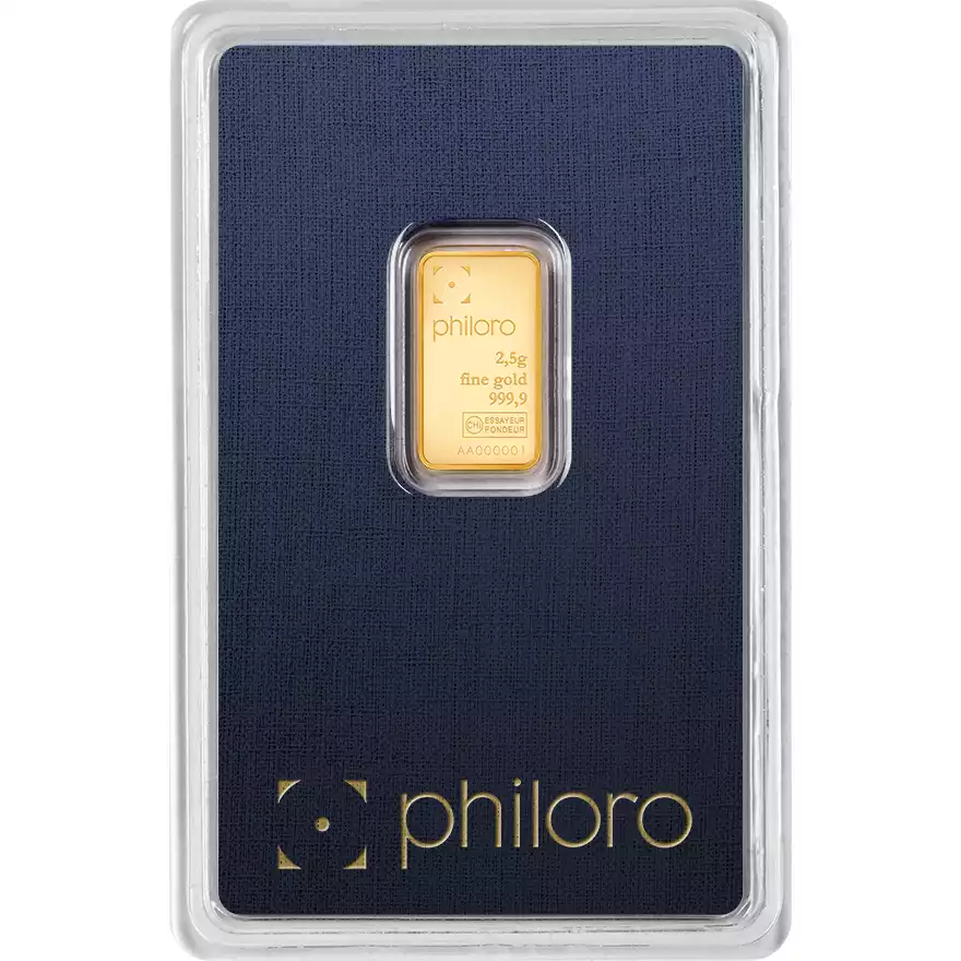 Złota sztabka 2,5 grama Valcambi Philoro